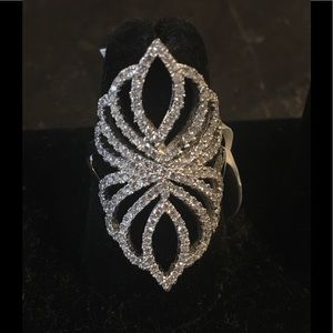.925 silver ring micro-pave crystal rhinestone